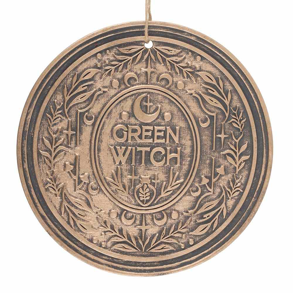 Something Different - Green Witch Bronze Effect Terracotta Hanging Plaque Muurdecoratie - Bronskleurig